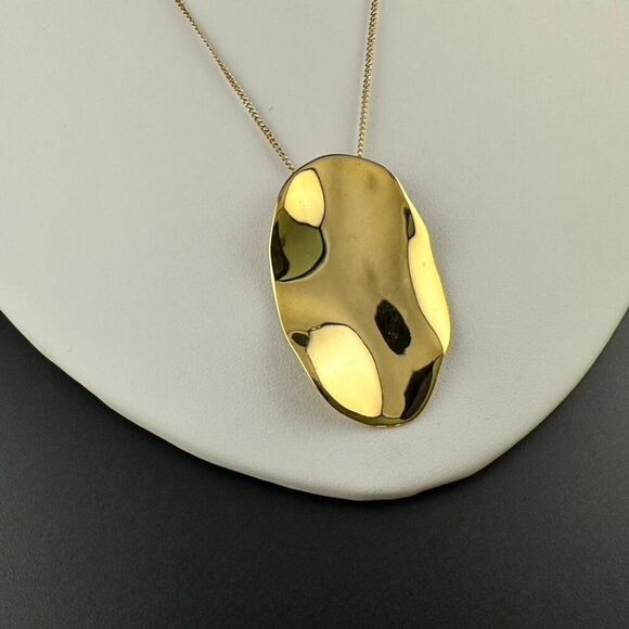 Alexis Bittar Gold Plated Wavy Pendant Statement Necklace - Picture 3 of 8